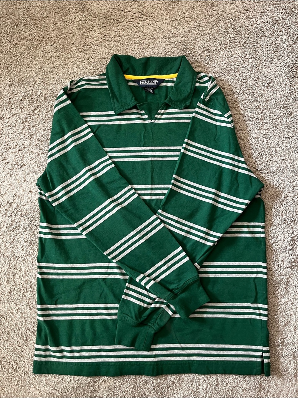 VTG 90’s Lands’ End Striped LS Polo - Size M